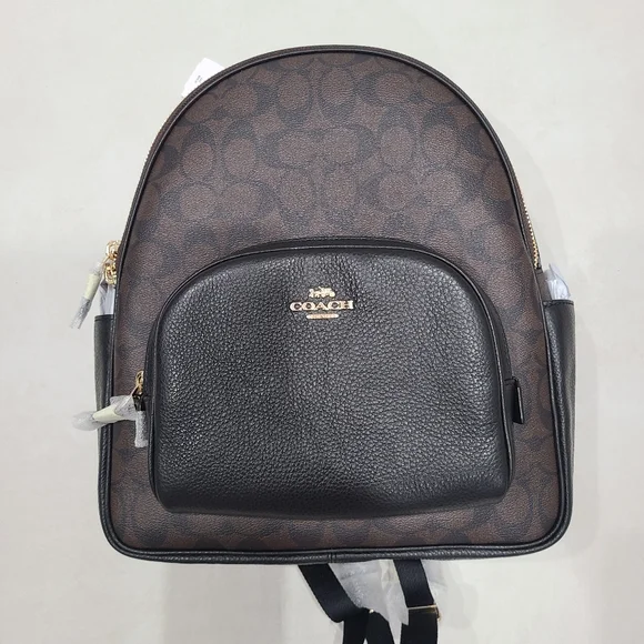 New NWT Coach Court Backpack – Signature Canvas | Gunmetal/Charcoal/Black Coach Outlet Court Backpack In Signature Canvas | ShopSimon main image 3